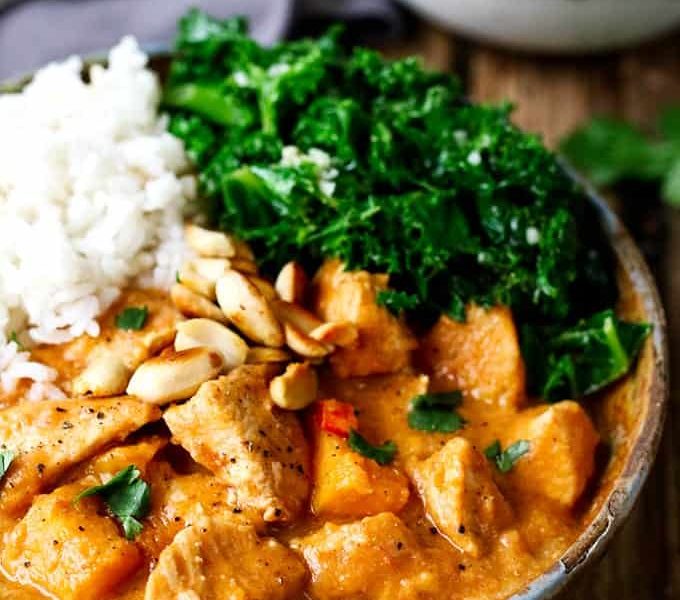 African Chicken and Peanut Stew - This African Stew is a slightly spicy, nutty stew that can be eaten on its own, or with rice.