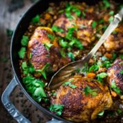 berbere chicken with ethiopian lentils